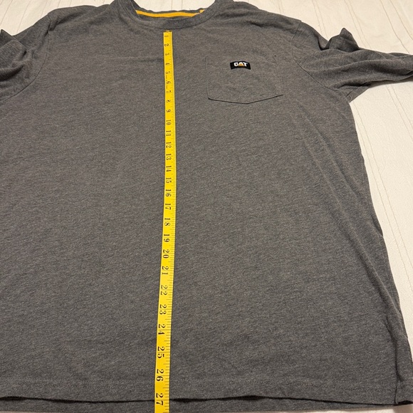 Men's CAT XL Gray Single Pocket Long Sleeve Shirt - Picture 7 of 8
